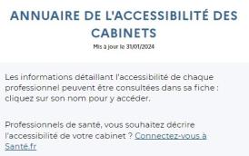 Annuaire accessibilité des cabinets